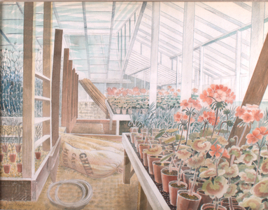 Geraniums and Carnations, c.1938 (w/c on paper)