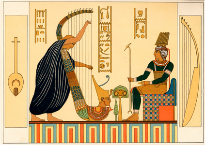Harp room in Thebes - Hieroglyphics