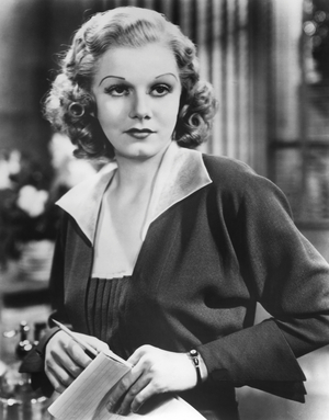 Jean Harlow, on-set of the Film, "Wife vs. Secretary", 1936 (b/w photo)