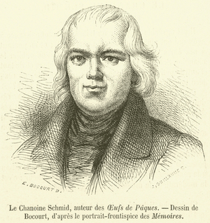 Le Chanoine Schmid, auteur des Oeufs de Paques (engraving)
