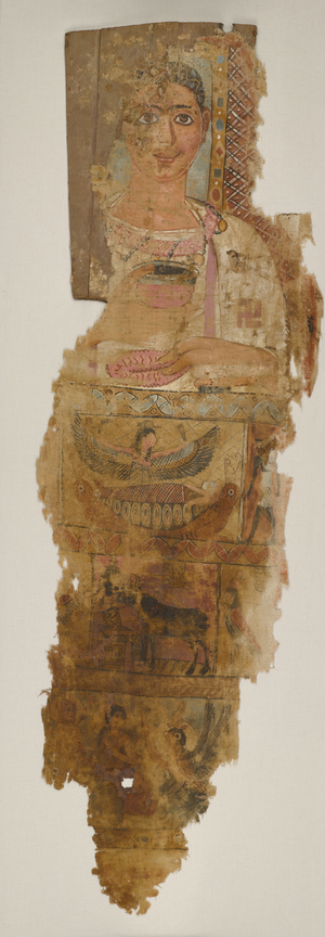 Portrait Shroud of a Young Man, first half of the 4th century (linen covered with gesso and paint, mounted on wood)