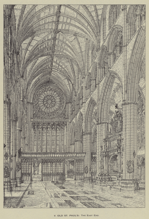 Old St Paul's, The East End (litho)