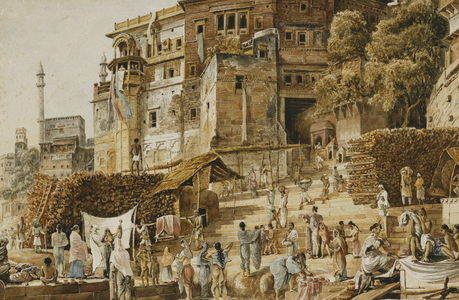 Bruhma Ghat, Benares, India 1830s