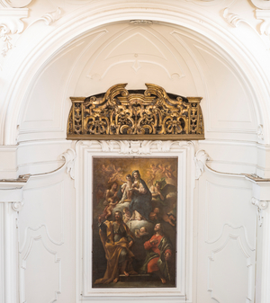 High altar with painting, 18th century (painting on canvas)