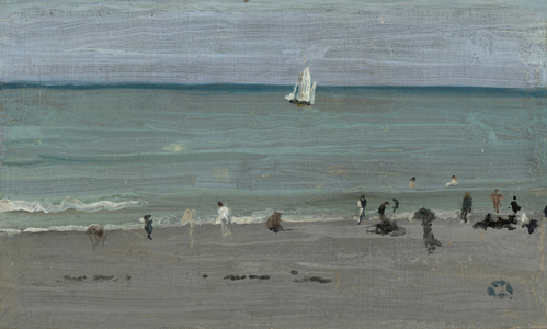 Coast Scene, Bathers, 1884-85 (oil on panel)