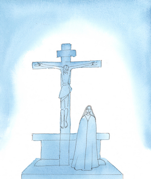 Our Lady of Sorrows: Truly, Our Blessed Lady suffered horribly as Jesus Christ her beloved son died in torment on the Cross, 2005 (w/c on paper)
