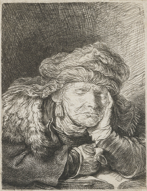 Old woman sleeping, 1633-39 (etching)
