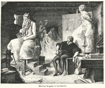 Michael Angelo in his Studio (engraving)