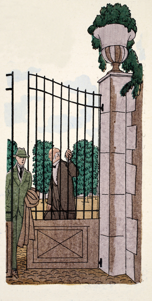 Leaving home (pochoir print)