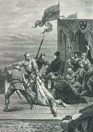 Assassination of John the Fearless in 1419 (Engraving)