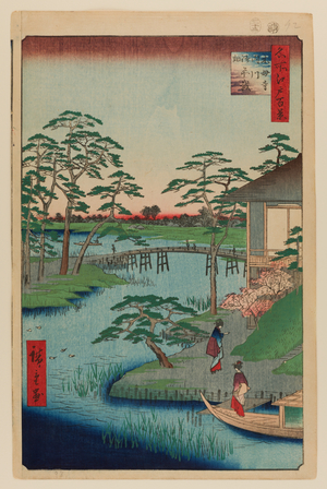 Mokuboji Temple, Uchigawa Inlet, Gozensaihata, 1857 (woodblock print)