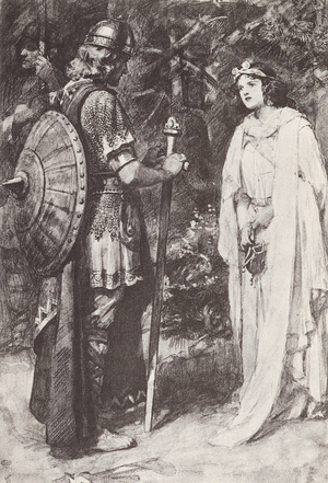 Illustration for The Story of Hereward, The Champion of England (litho)
