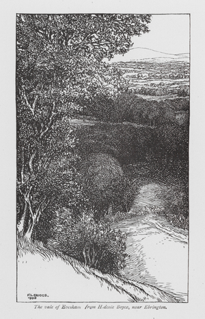 The vale of Evesham from Hidcole Boyce, near Ebrington (litho)