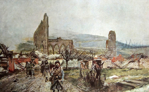 The church of Ablain-Saint-Nazaire lies in ruins