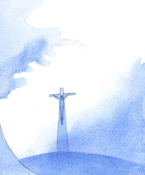 As Christ came to our Altar at the Consecration, I saw a high, dark window into time, 2000 (w/c on paper)
