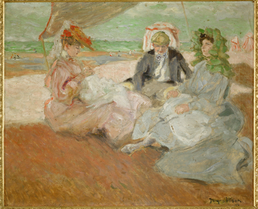 Under the tent, on the beach, Blonville, 1904 (oil on canvas)
