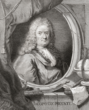 Jacopo Riccati. Portrait, 18th century (print)