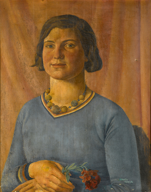 Portrait of a Girl with a Rose, 1939 (oil on canvas)