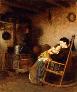 Mother and Child, 1868 (oil on board)