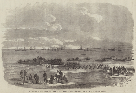 Landing Artillery on the Spit, Kinburn (engraving)