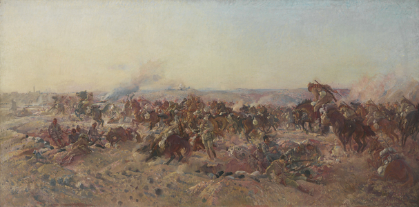 The Charge of the Australian Light Horse at Beersheba, 1917, 1920 (oil on canvas)