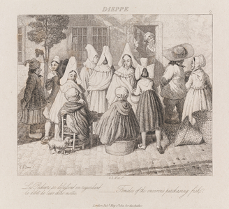 Women Purchasing Fish, Dieppe, c.1821 (etching)