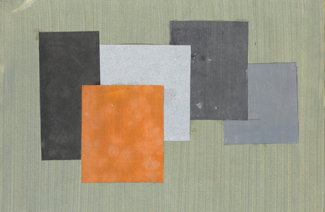 Original Design for 5 Squares, late 1960s (gouache & collage)