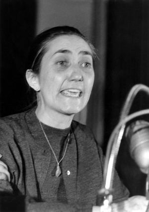 Angela Grimau (Widow of The Leader of The Communist Party in Spain) at The Orsay Palace in Paris, April 24 1965 (b/w photo)