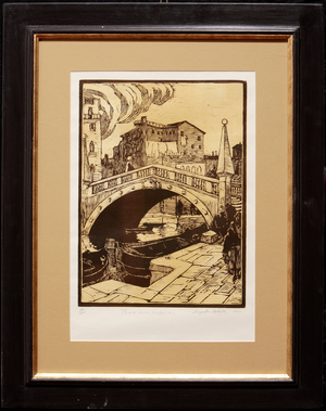 The Bridge of the Spires (xylograph two woods)