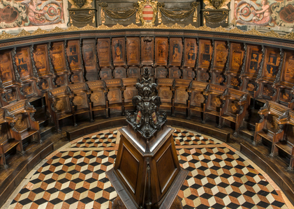 Lignaean Canonical Choir, Inlaid by Giovanni Maria Platina 1484, Cathedral of Santa Maria Assunta, Cathedral, Cremona, Lombardy, Italy (photo)