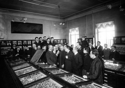 Professors at the Geological and Mineralogical Museum of St. Petersburg (b/w photo)