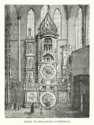 Clock in Strasburg Cathedral (engraving)
