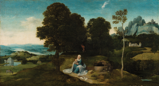 Landscape with the Rest on the Flight into Egypt, c.1518-24 (oil on panel)