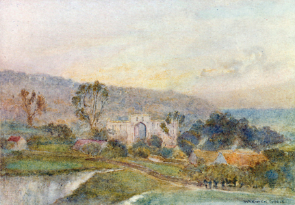 Rievaulx Abbey: Early Morning (colour litho)