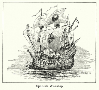 Spanish Warship (litho)