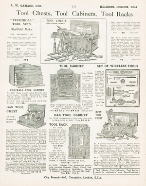 Page from Gamage's General Catalogue (96th edition), c.1927 (litho)