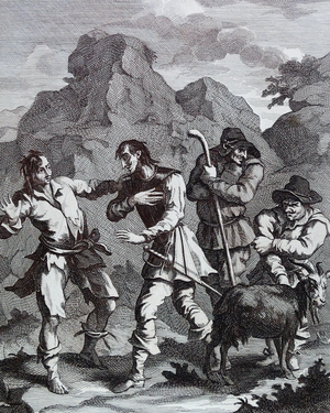 'The unfortunate Knight of the Rock meeting Don Quixote' 1756. by William Hogarth