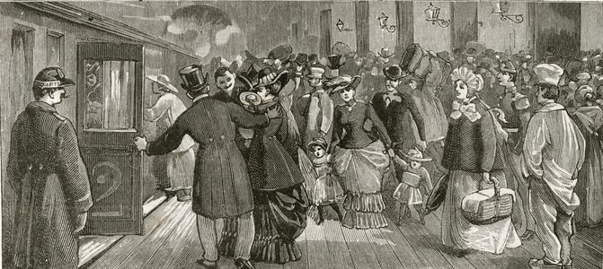 19th Century illustration showing cholera epidemic