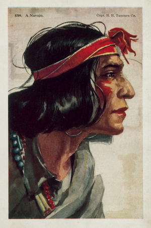 A Navajo (colour litho)