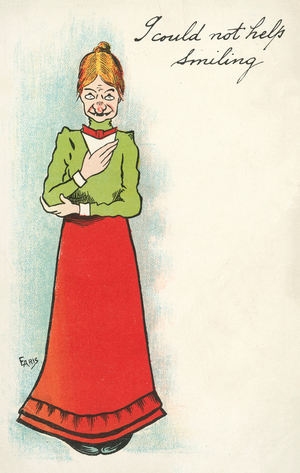 I could not help smiling (colour litho)