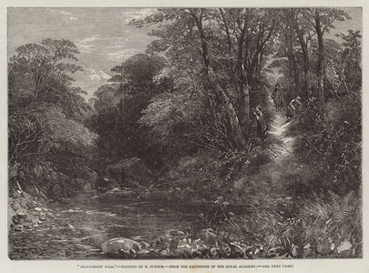 "Blackberry Dell," from the Exhibition of the Royal Academy (engraving)