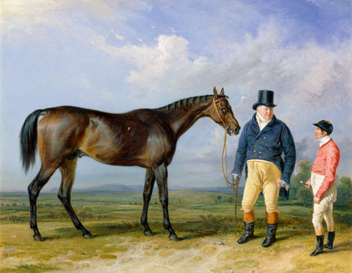 Rockingham with its owner John Theobald, 1835 (oil on canvas)