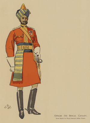 Officer 7th Bengal Cavalry (colour litho)