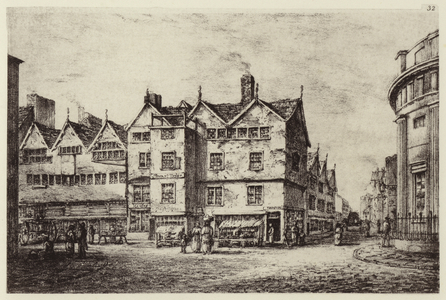 Old Manchester: Part of the Market Place (litho)