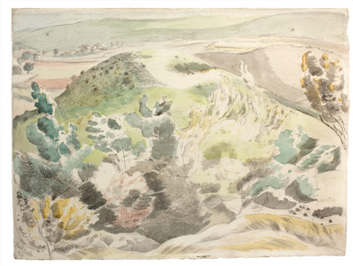 Windy Hill, 1919 (pencil, chalk and watercolour)