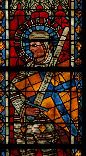 Window w203 depicting St Sebastian (stained glass)