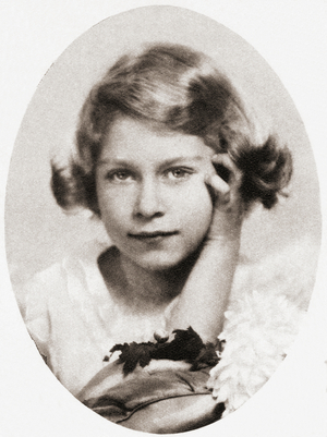 Princess Elizabeth, seen here aged nine, 1935 (b/w photo)