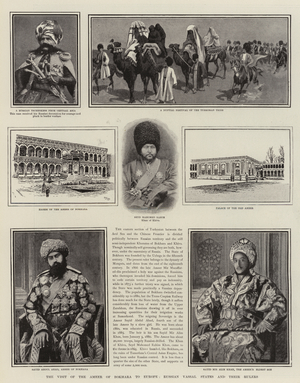 The Visit of the Ameer of Bokhara to Europe, Russian Vassal States and their Rulers (litho)