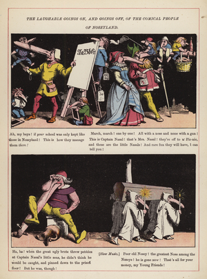 The laughable goings on, and goings off, of the comical people of Noseyland (colour litho)