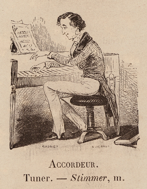 Le Vocabulaire Illustre: Accordeur; Tuner; Stimmer (engraving)